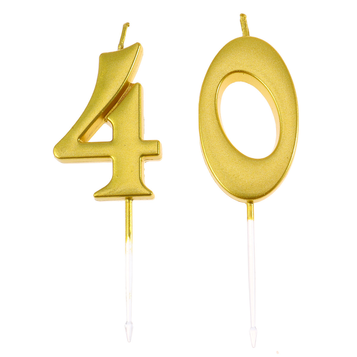 Paraffin Candle Wax - 2Pcs Number Birthday 40 Gold Eco