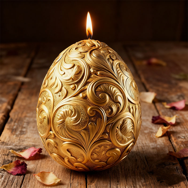 Candle Making Accessories - Gilded Baroque Easter Egg Candle Mold