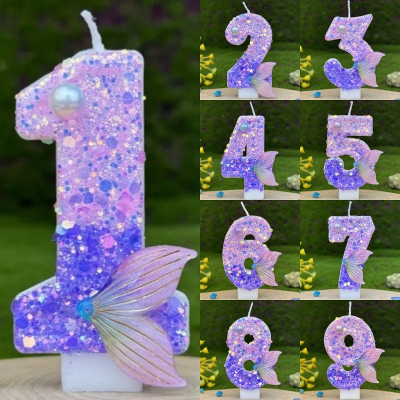 Glitter Purple Gradient Mermai - Paraffin Candle Wax review and price