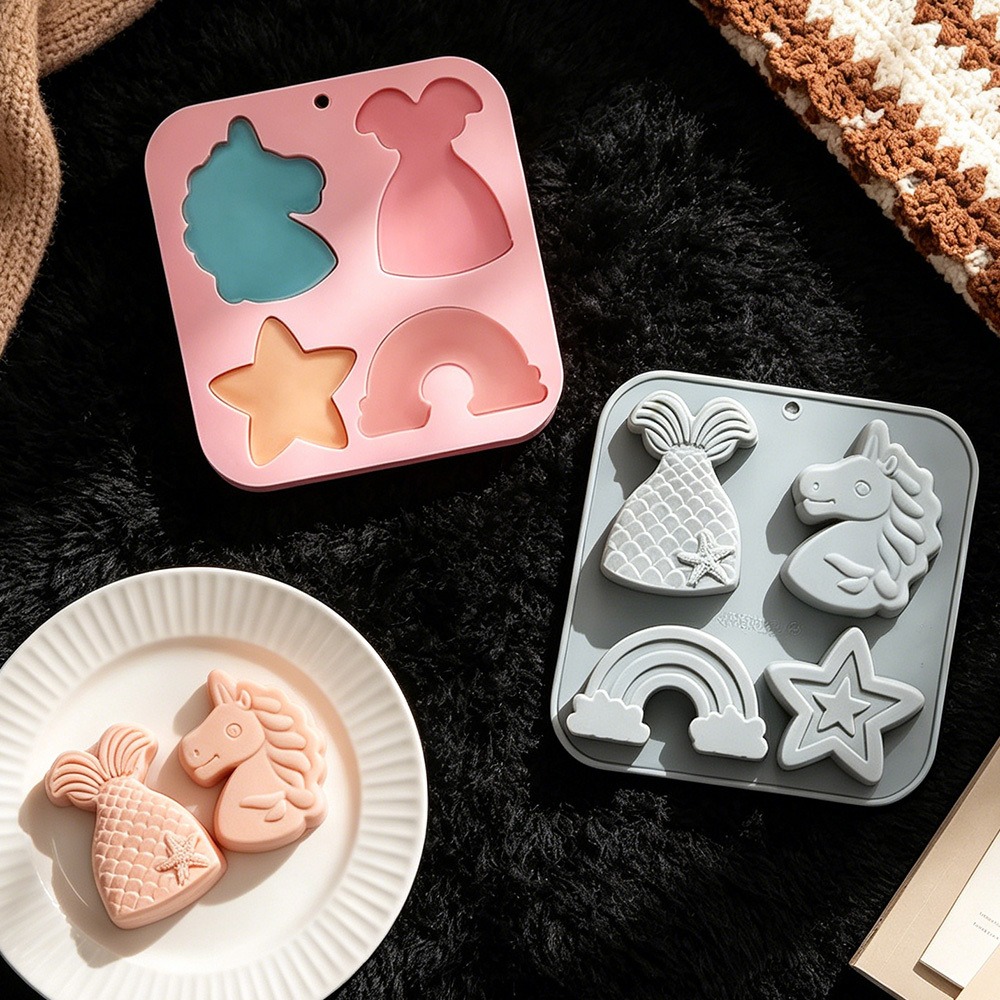 2pcs/set 4 Cavity Unicorn Rain - Candle Making Accessories review and price