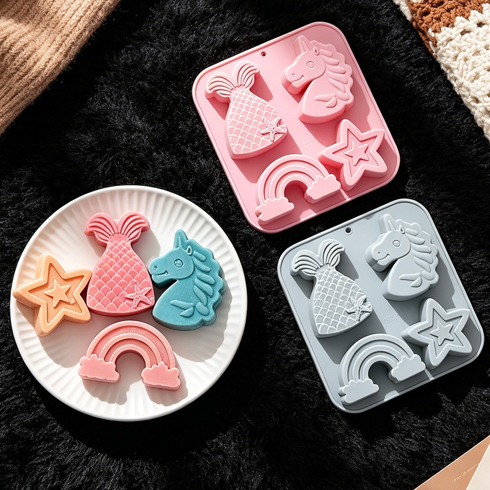 2pcs/set 4 Cavity Unicorn Rain - Candle Making Accessories review and price