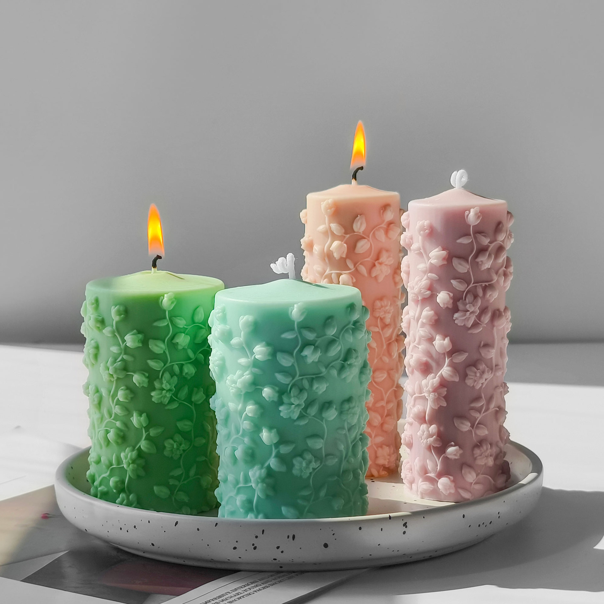 3D Cylinder Embossed Vines Mol - Candle Making Vinings review and price